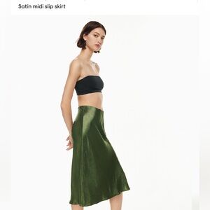 Aritzia slip satin midi skirt
